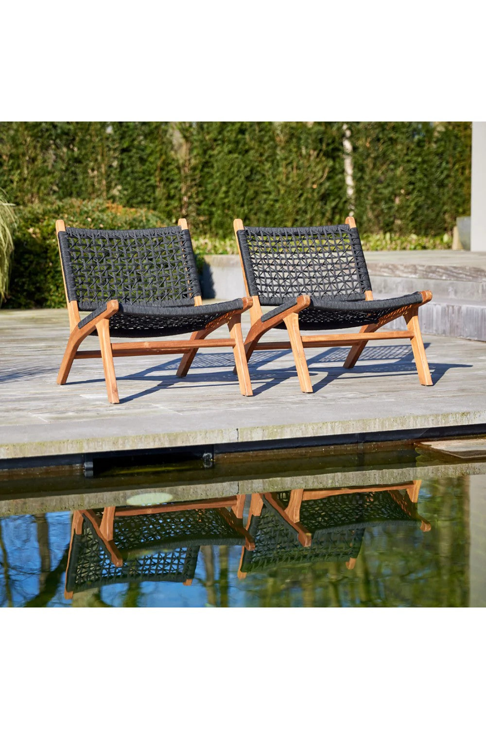 Black Rope Outdoor Lounge Chair | Rivièra Maison El Nido