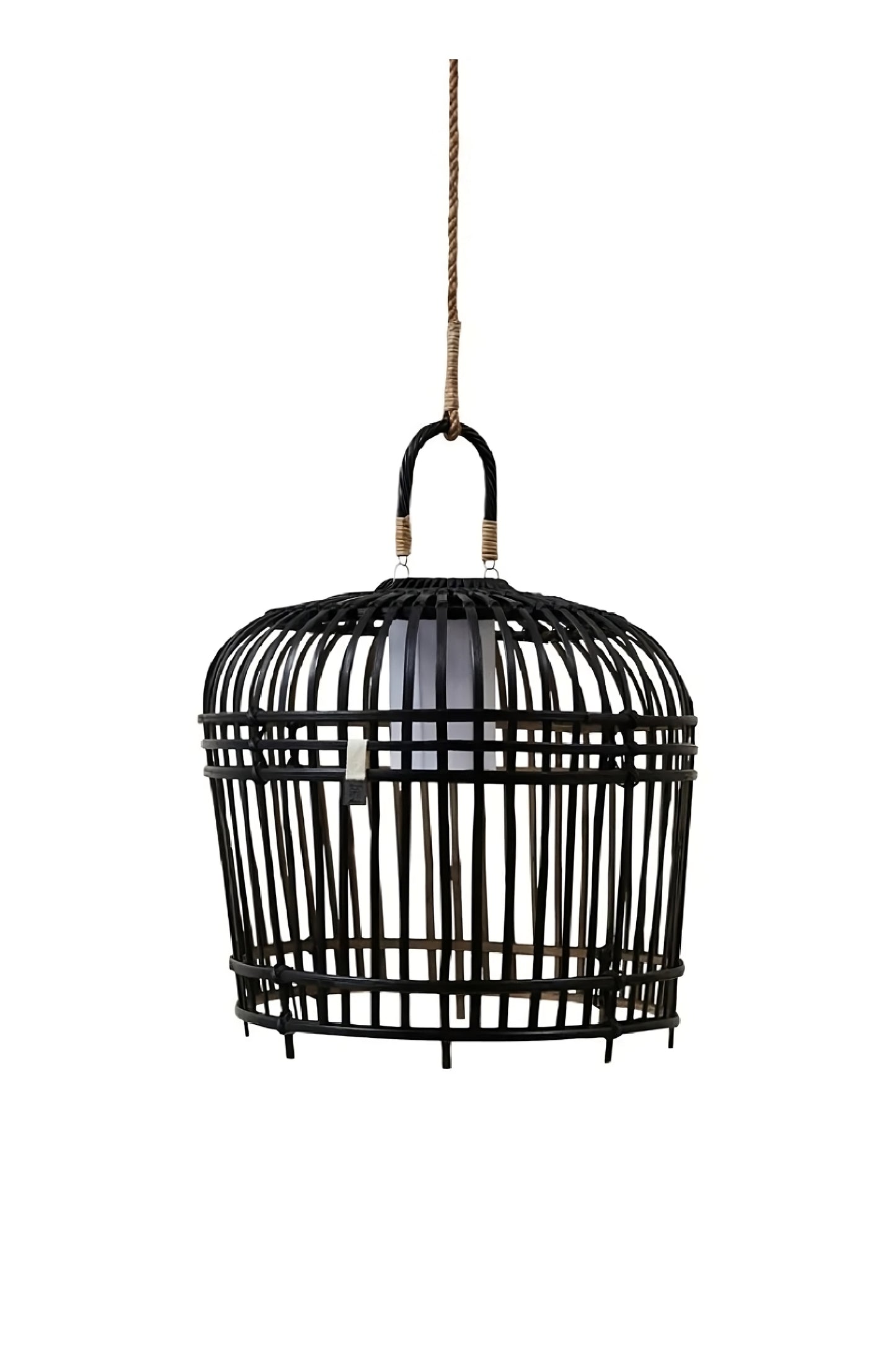 Lampu Gantung Sangkar Bambu Hitam M | Riviera Maison San Carlos