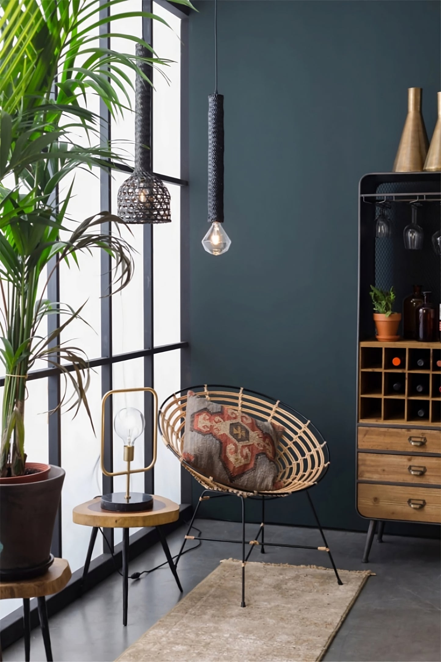 Lampu Gantung Bambu Hitam | Boo Tulang Belanda