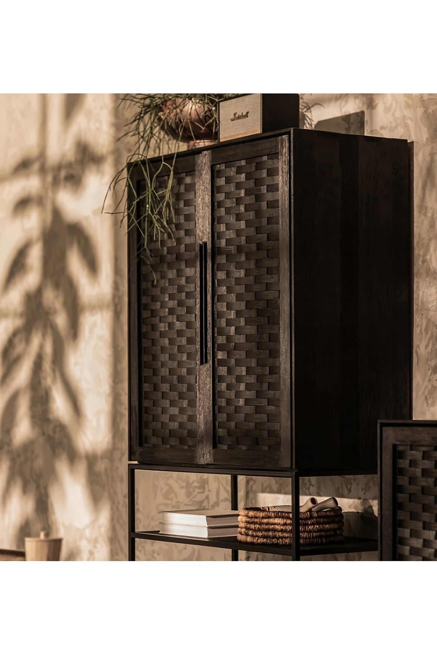 Black Rattan 2-Door Cabinet | dBodhi Karma