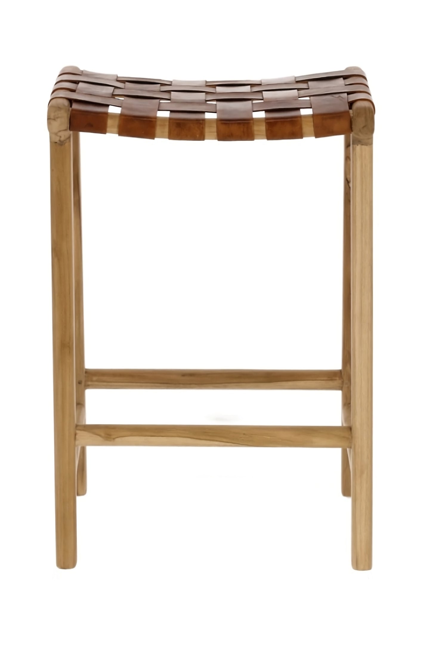 Braided Leather High Stool | La Forma Calixta