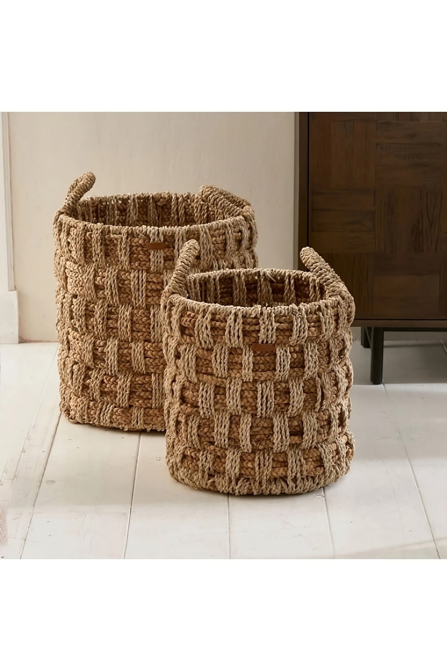 Braided Water Hyacinth Baskets (2) | Rivièra Maison Mahamaya