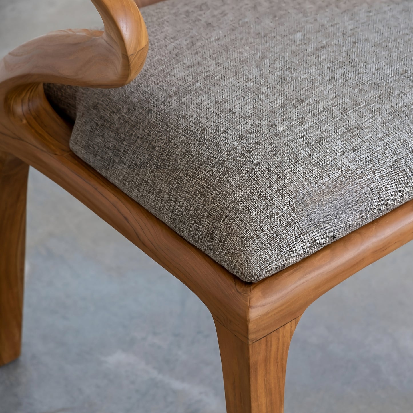 Chair with armrests Como Fabric Chocolate