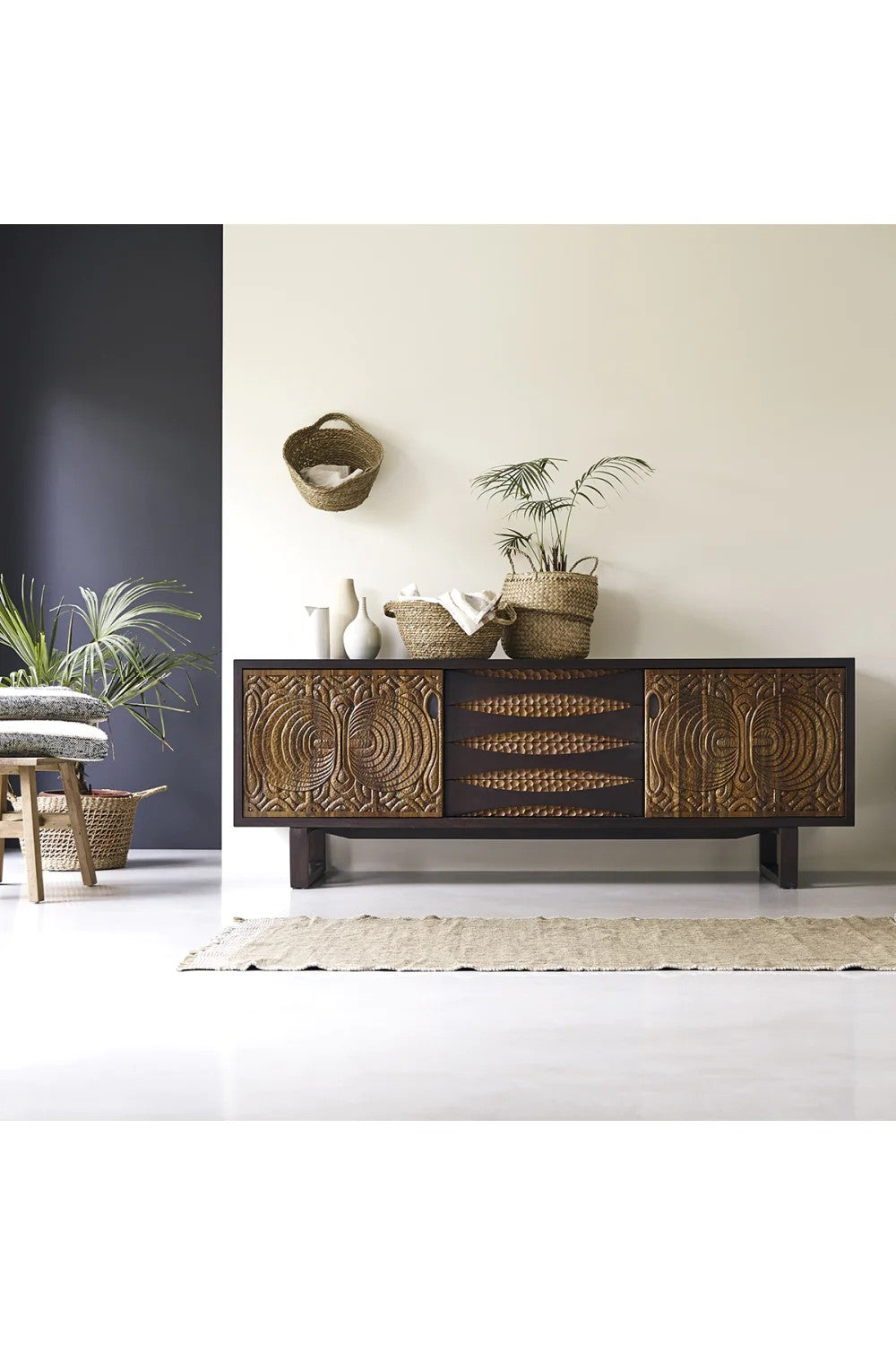 Carved Teak Sideboard | Tikamoon Frida