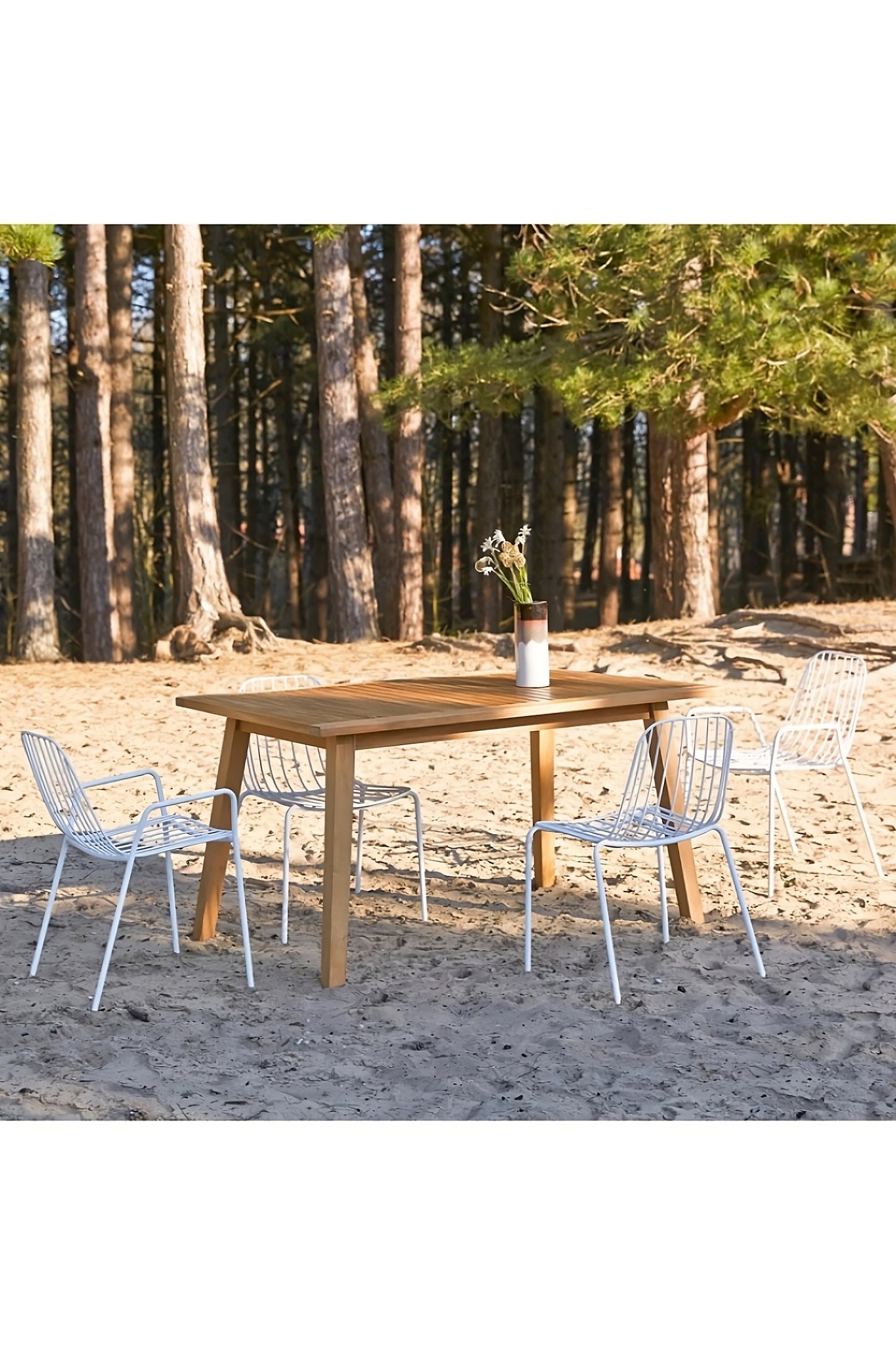 Classic Minimalist Teak Garden Table | Tikamoon Pamoa