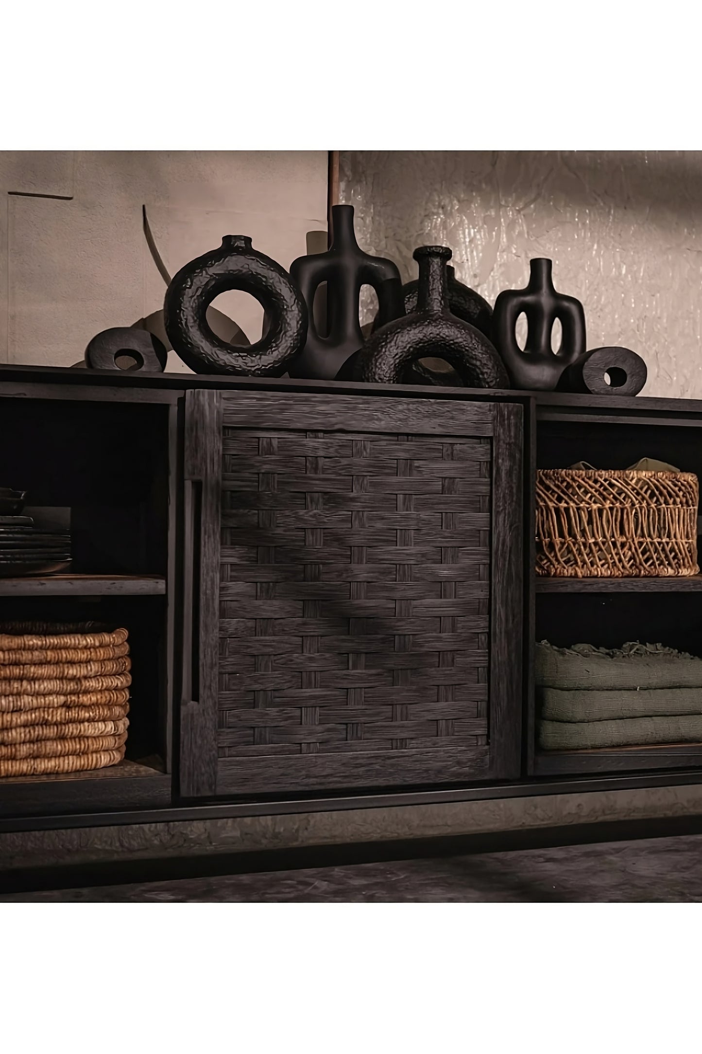 Handwoven Rattan 2-Door Low Dresser | dBodhi Karma