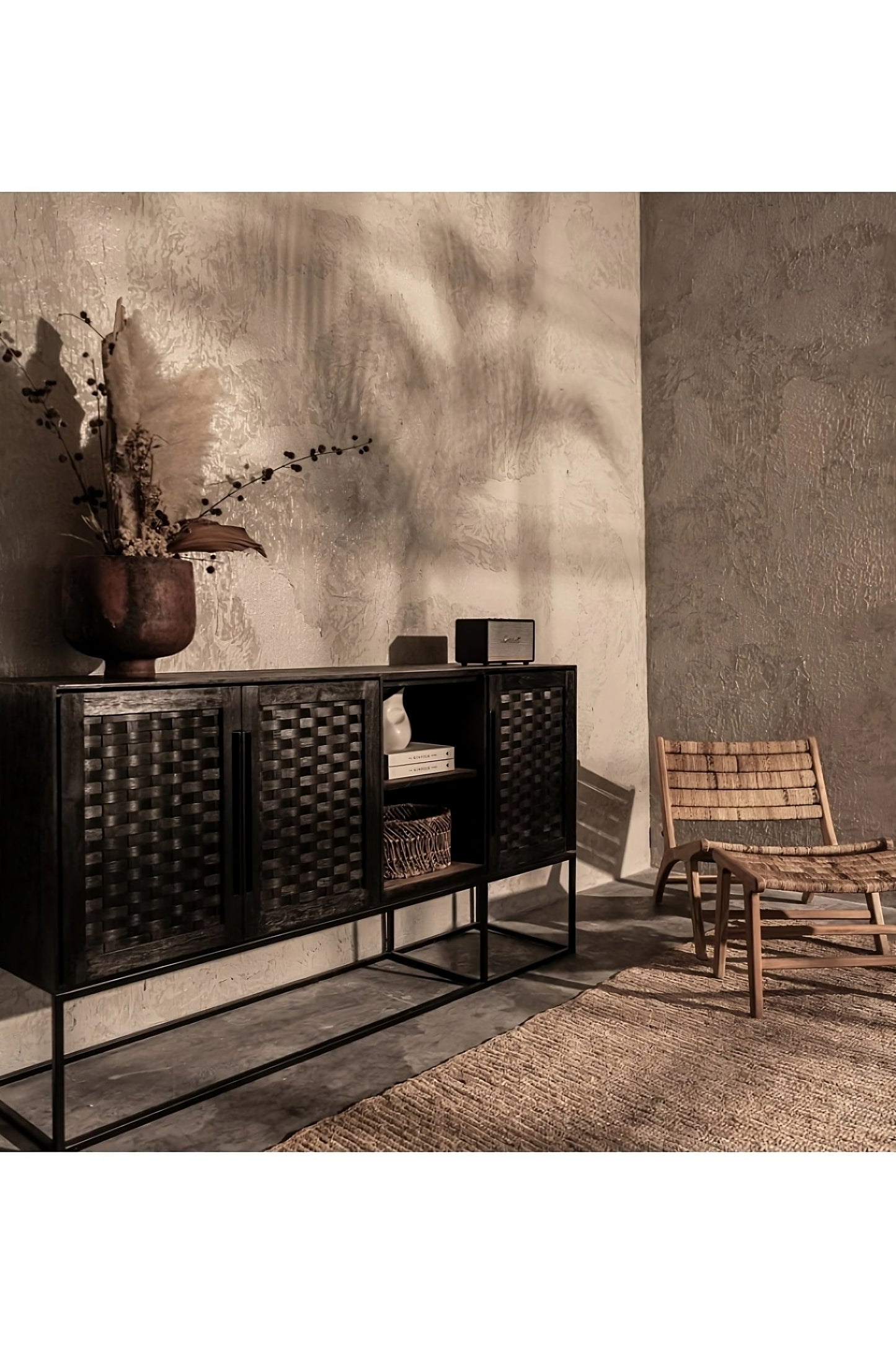 Handwoven Rattan 3-Door High Dresser | dBodhi Karma
