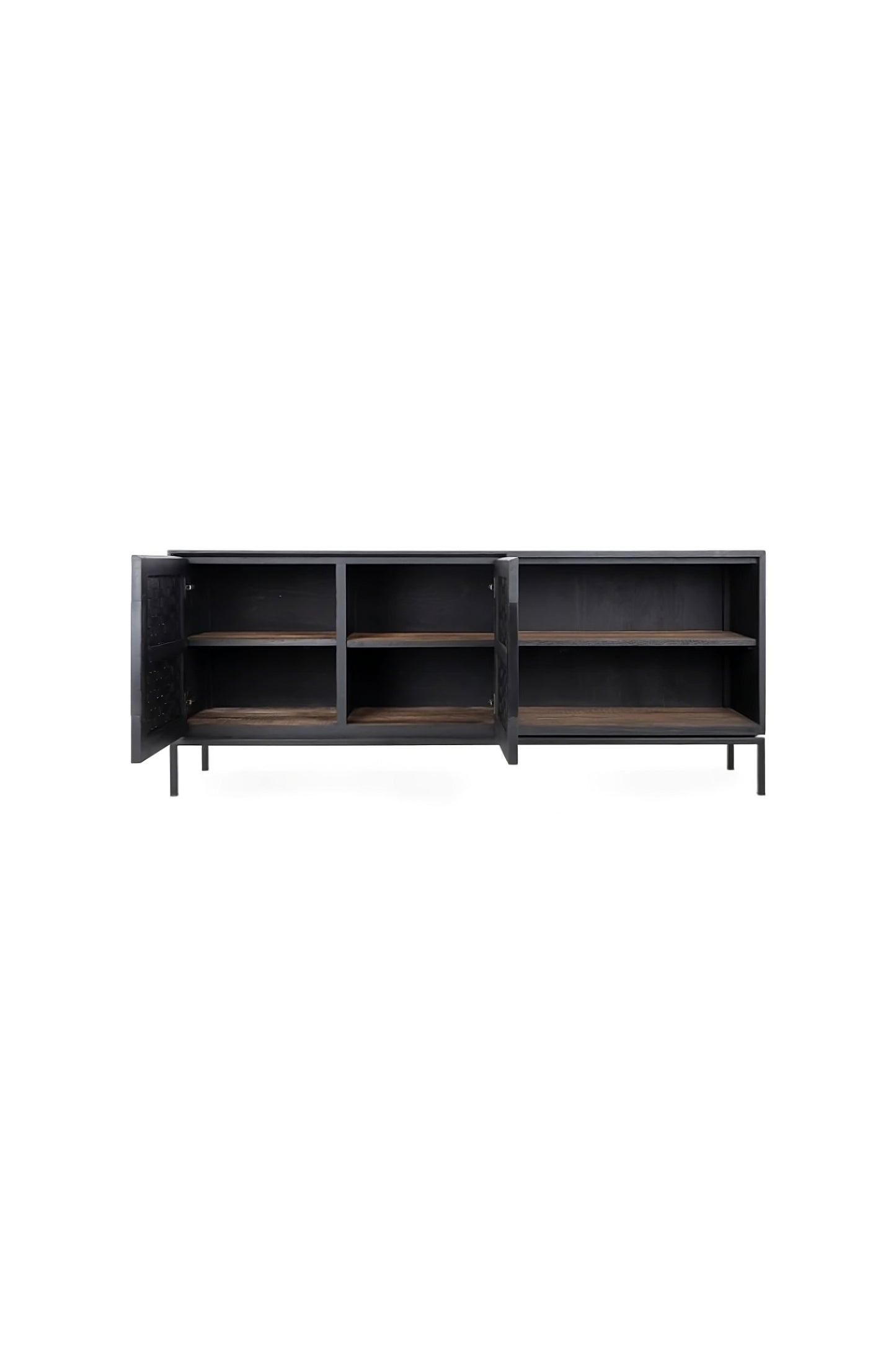 Handwoven Rattan Low Dresser With Shelves | dBodhi Karma