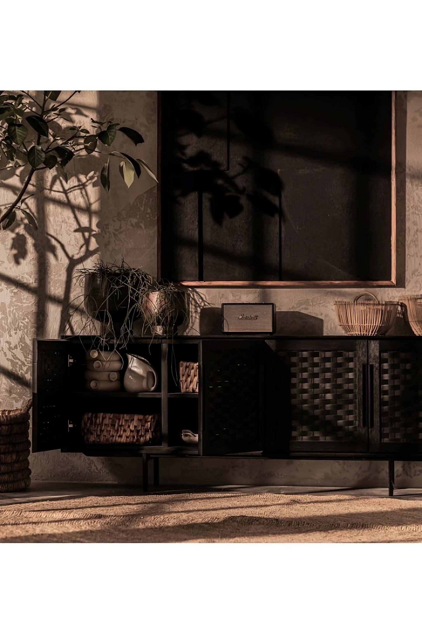 Handwoven Rattan Low Dresser | dBodhi Karma