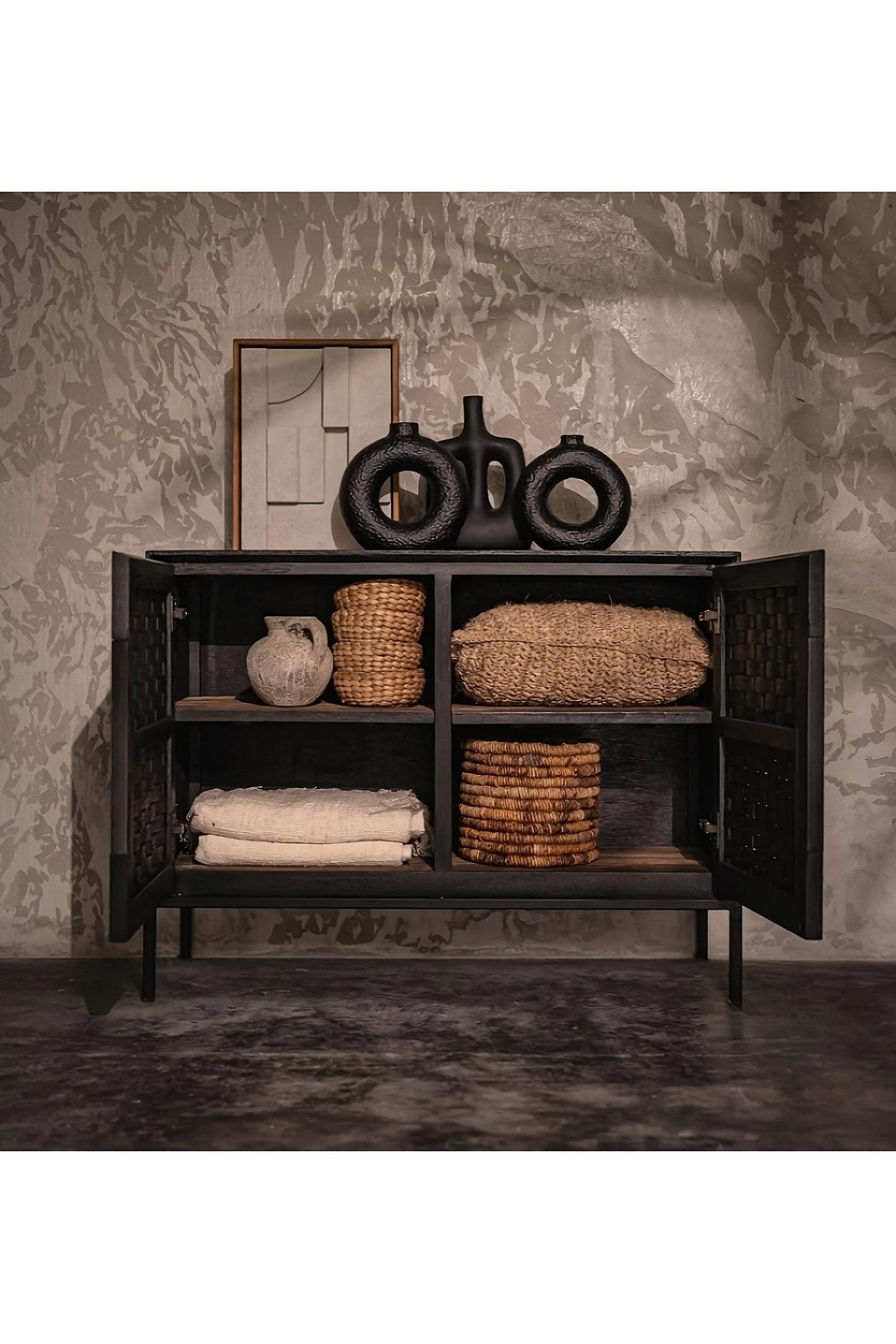 Handwoven Rattan Low Dresser | dBodhi Karma