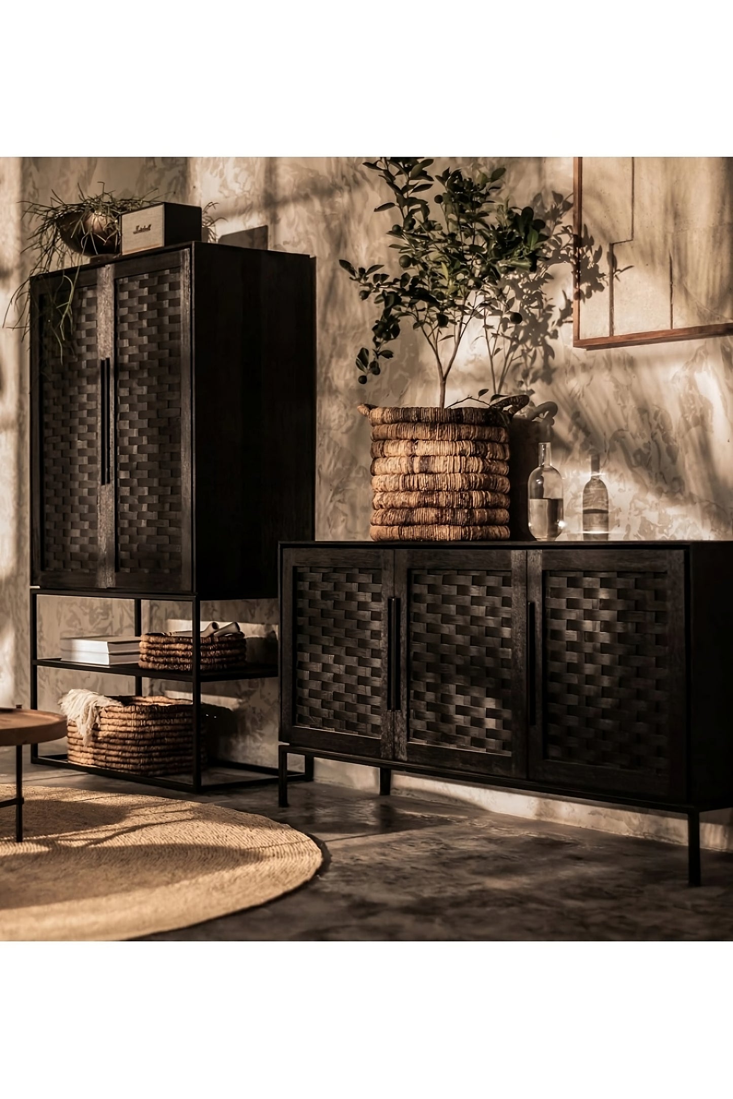 Handwoven Rattan Low Dresser | dBodhi Karma