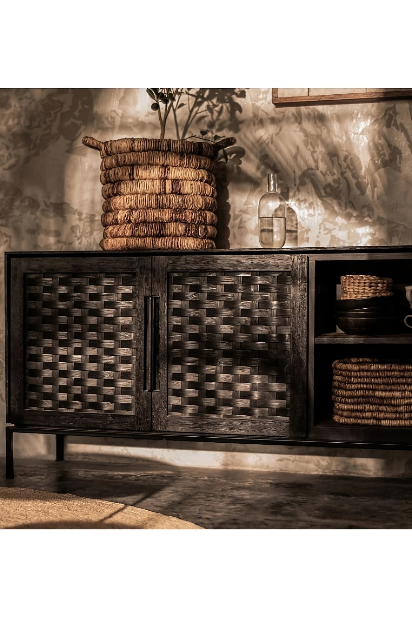 Handwoven Rattan Low Dresser | dBodhi Karma