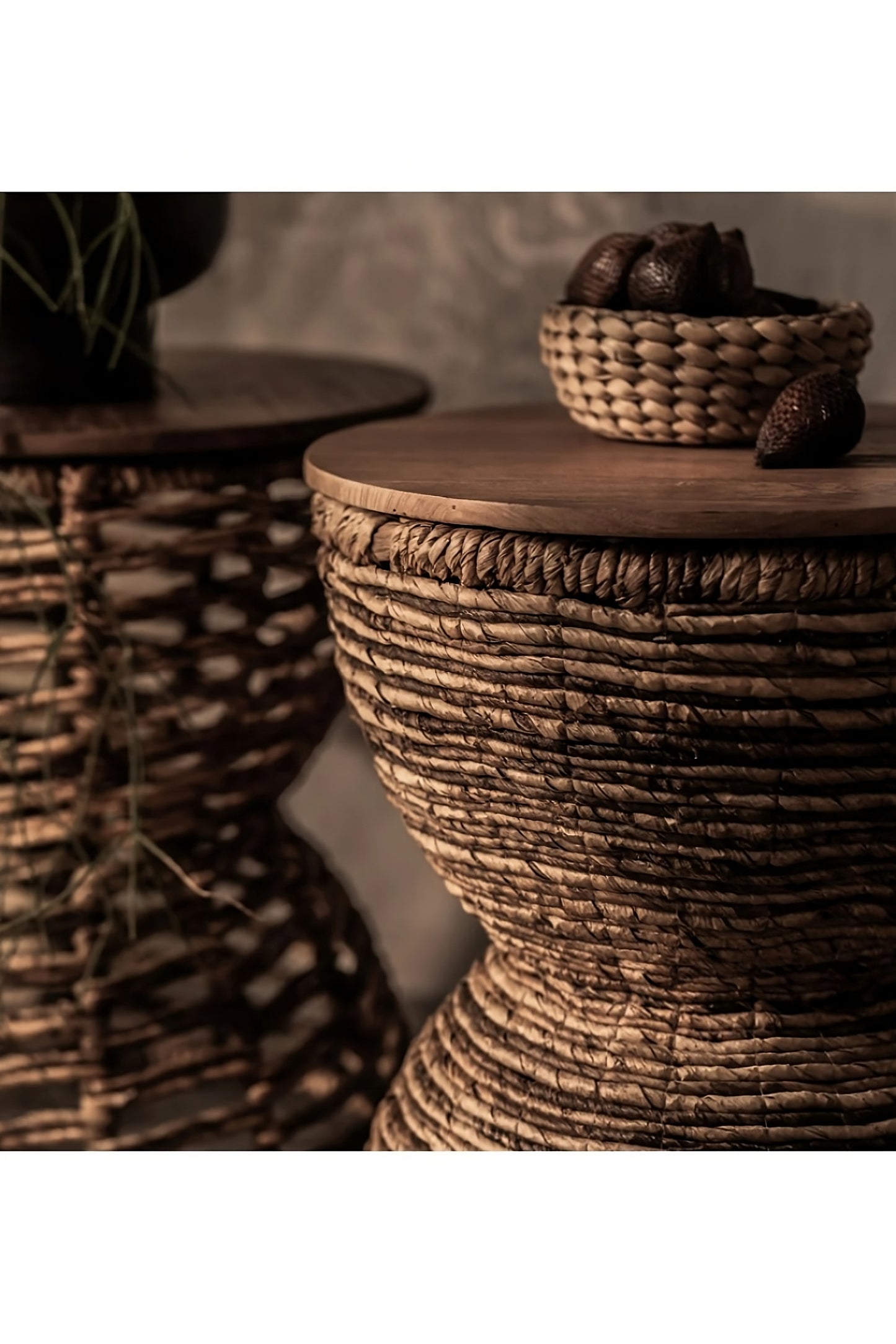 Hourglass Wooden Stool | dBodhi Rebana Bass