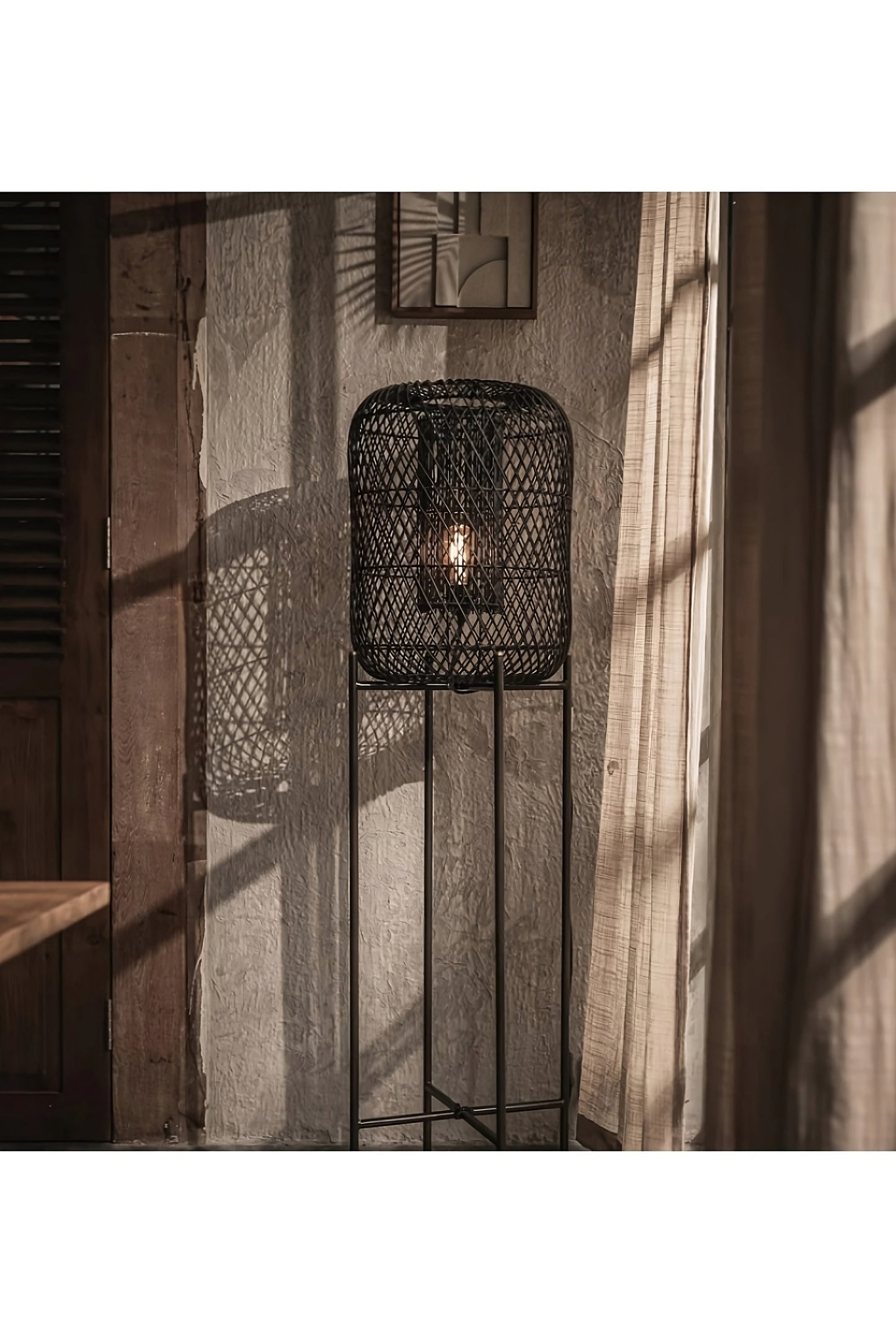 Metal Base Rattan Floor Lamp | dBodhi Nugget