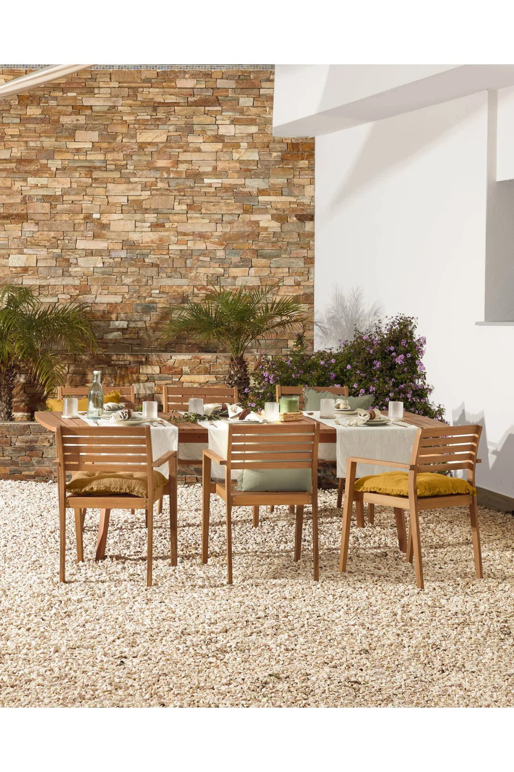 Natural Wooden Outdoor Armchairs (2) | La Forma Hanzel