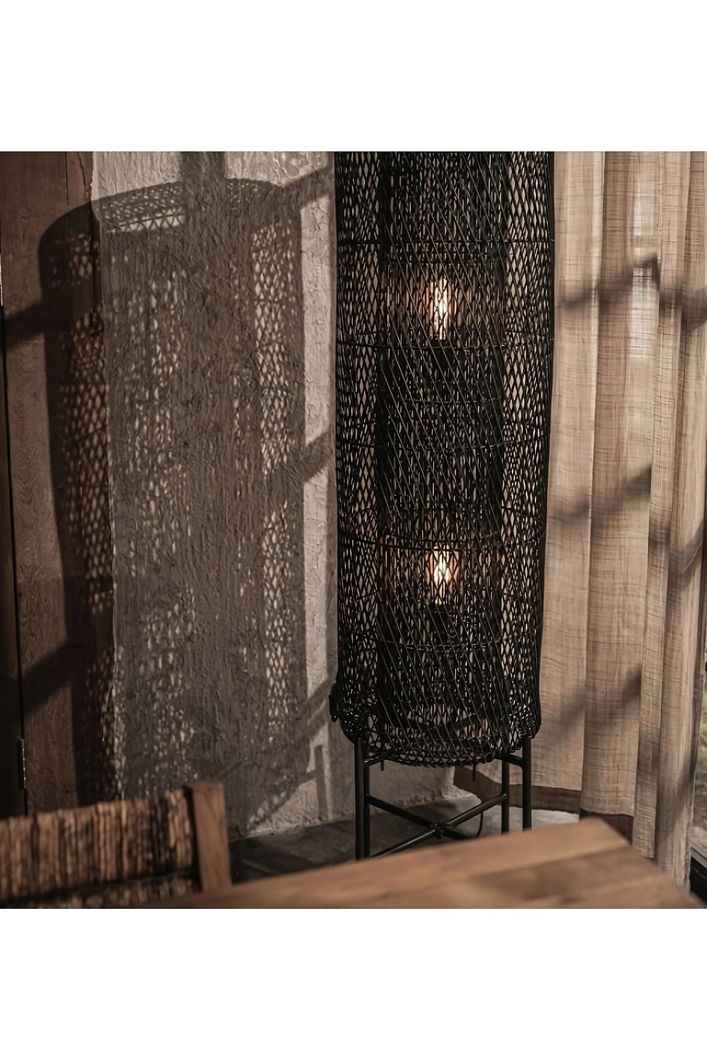 Rattan Mesh Structure Floor Lamp | dBodhi Chunk