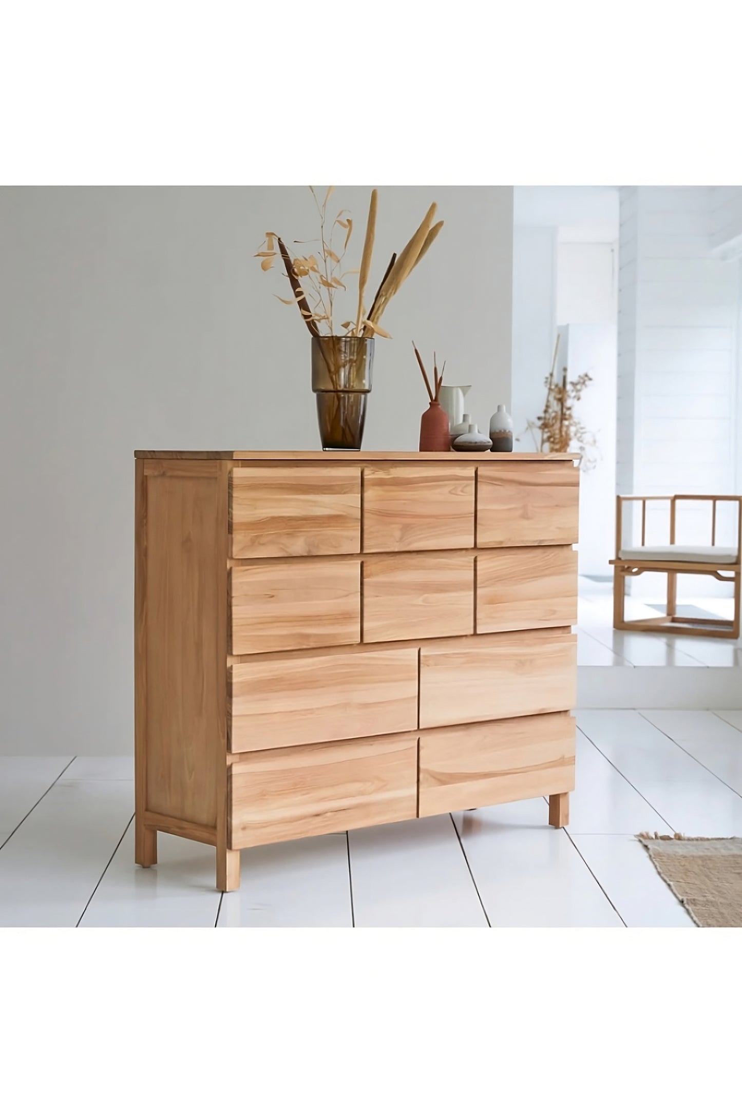 Solid Teak Chest of 10 Drawers | Tikamoon Milano