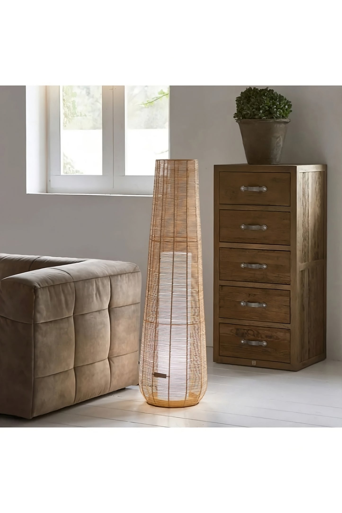Tapered Rattan Floor Lamp | Rivièra Maison Cala