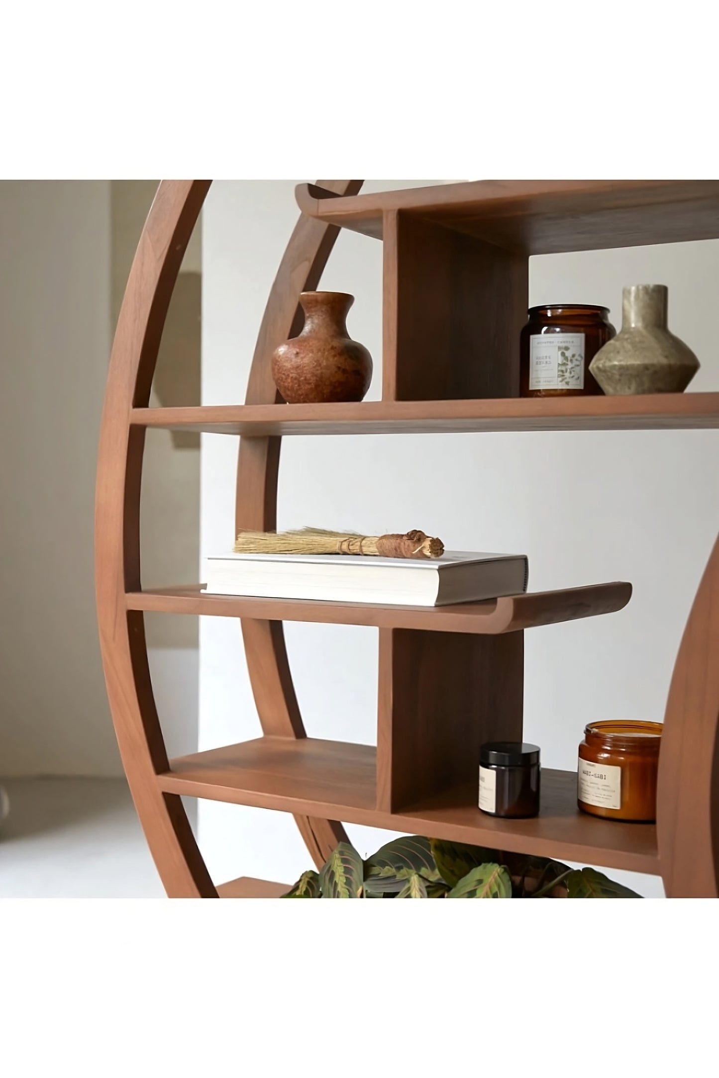 Teak Decorative Bookcase | Tikamoon Sphère Bi Ying Yang