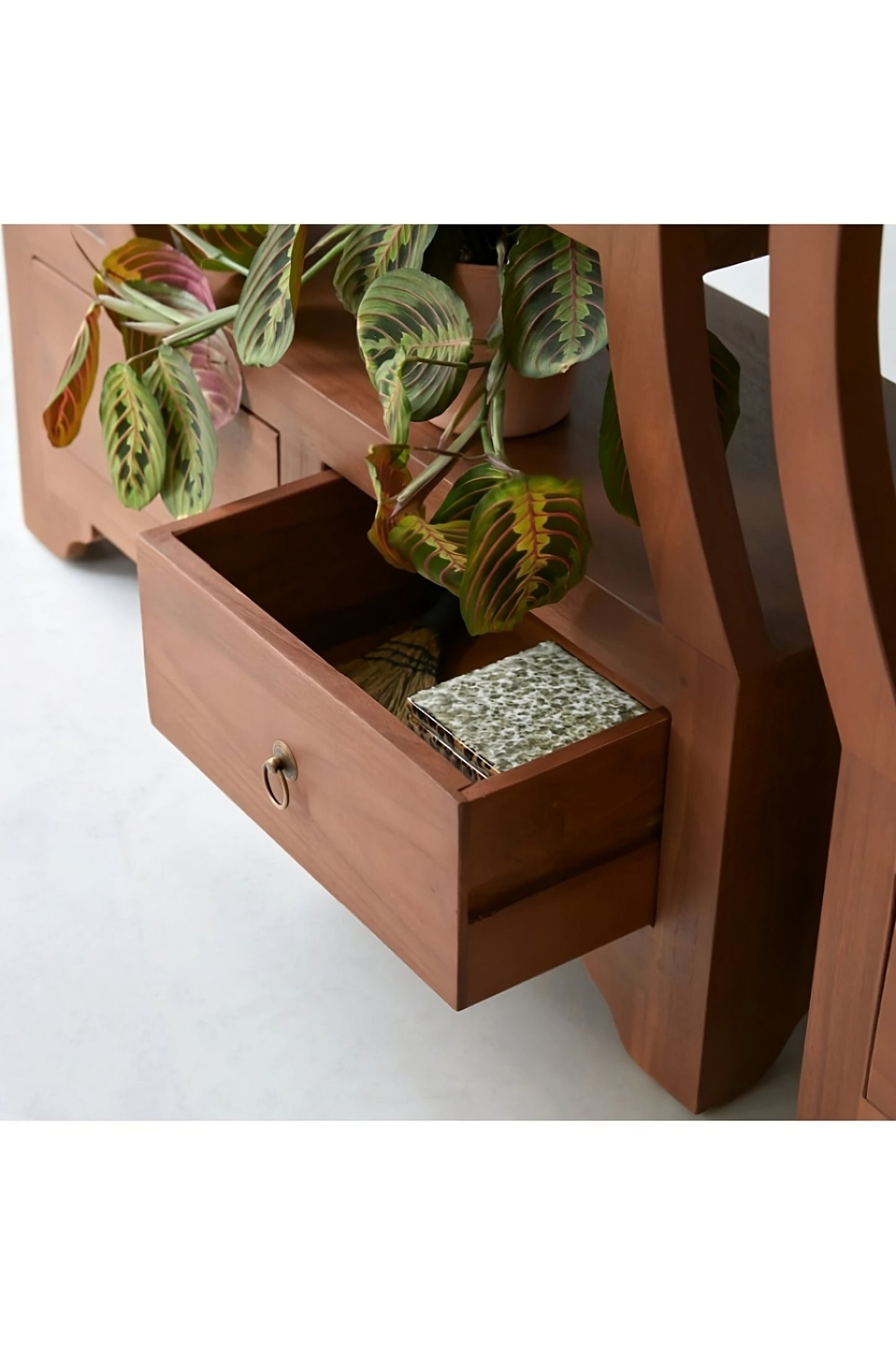 Teak Decorative Bookcase | Tikamoon Sphère Bi Ying Yang