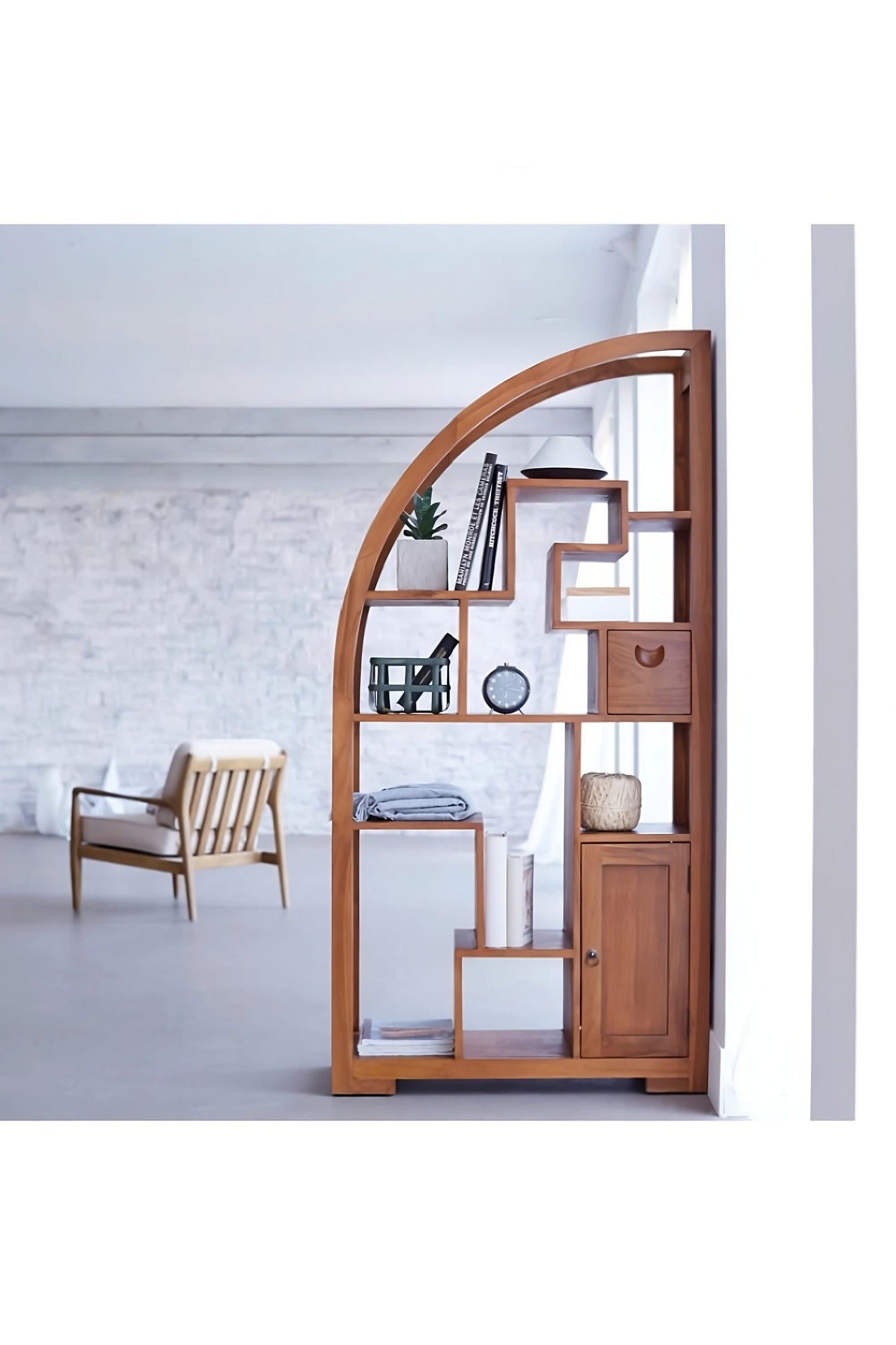 Teak Modern Bookcase | Tikamoon Zen Alco