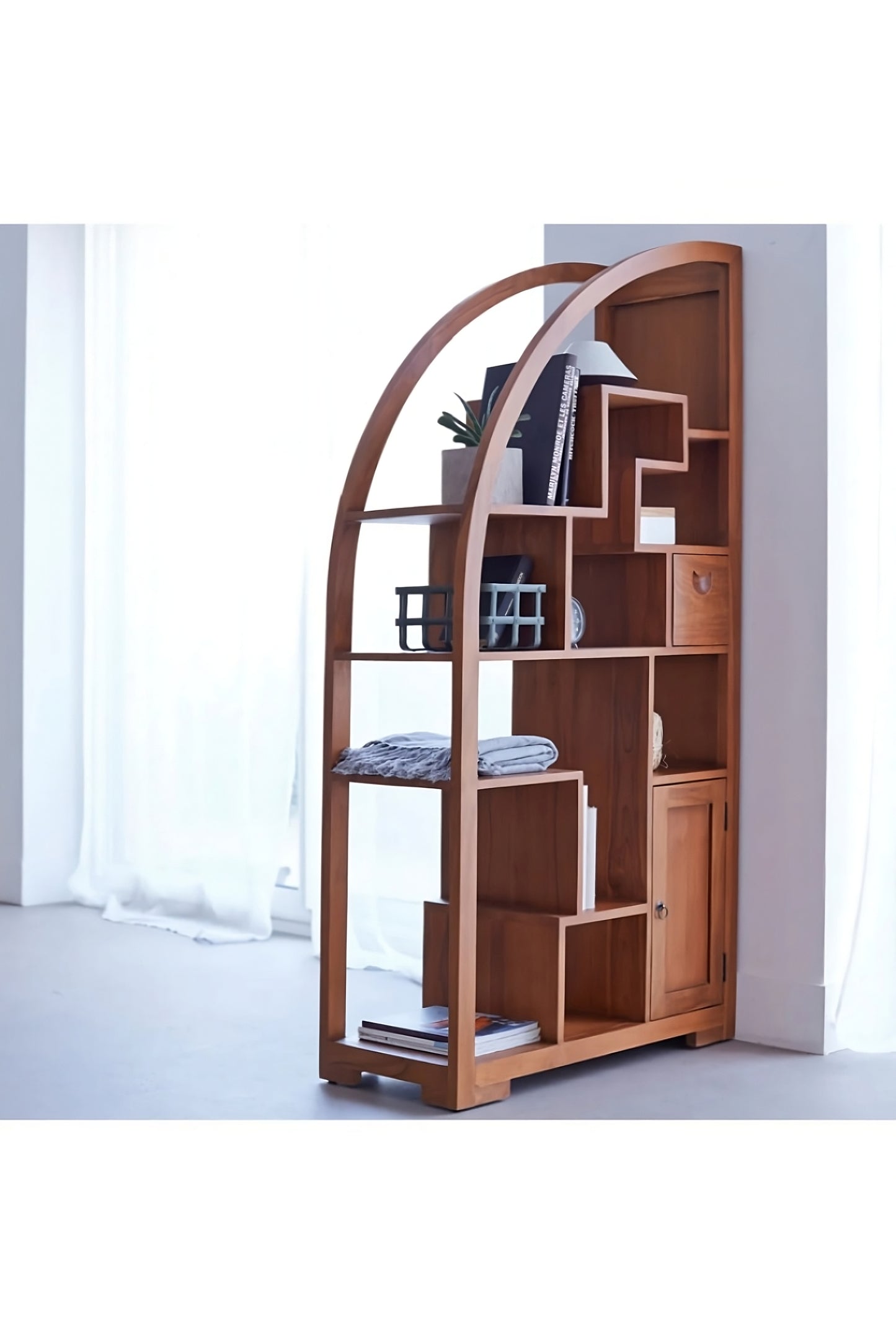 Teak Modern Bookcase | Tikamoon Zen Alco
