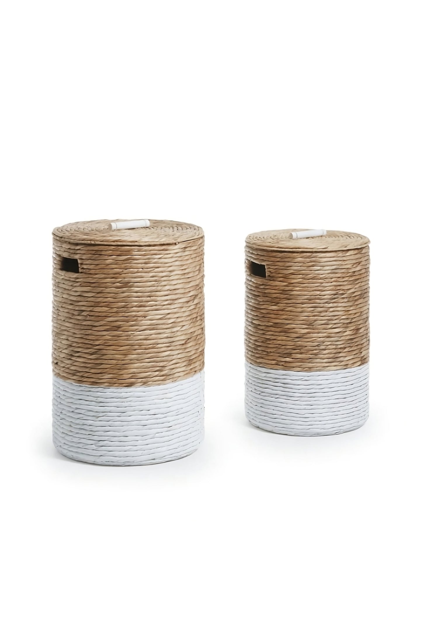 White Woven Laundry Basket Set | La Forma Mast
