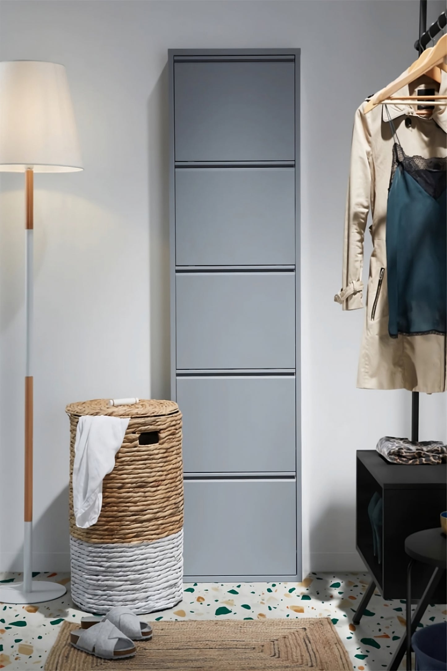White Woven Laundry Basket Set | La Forma Mast