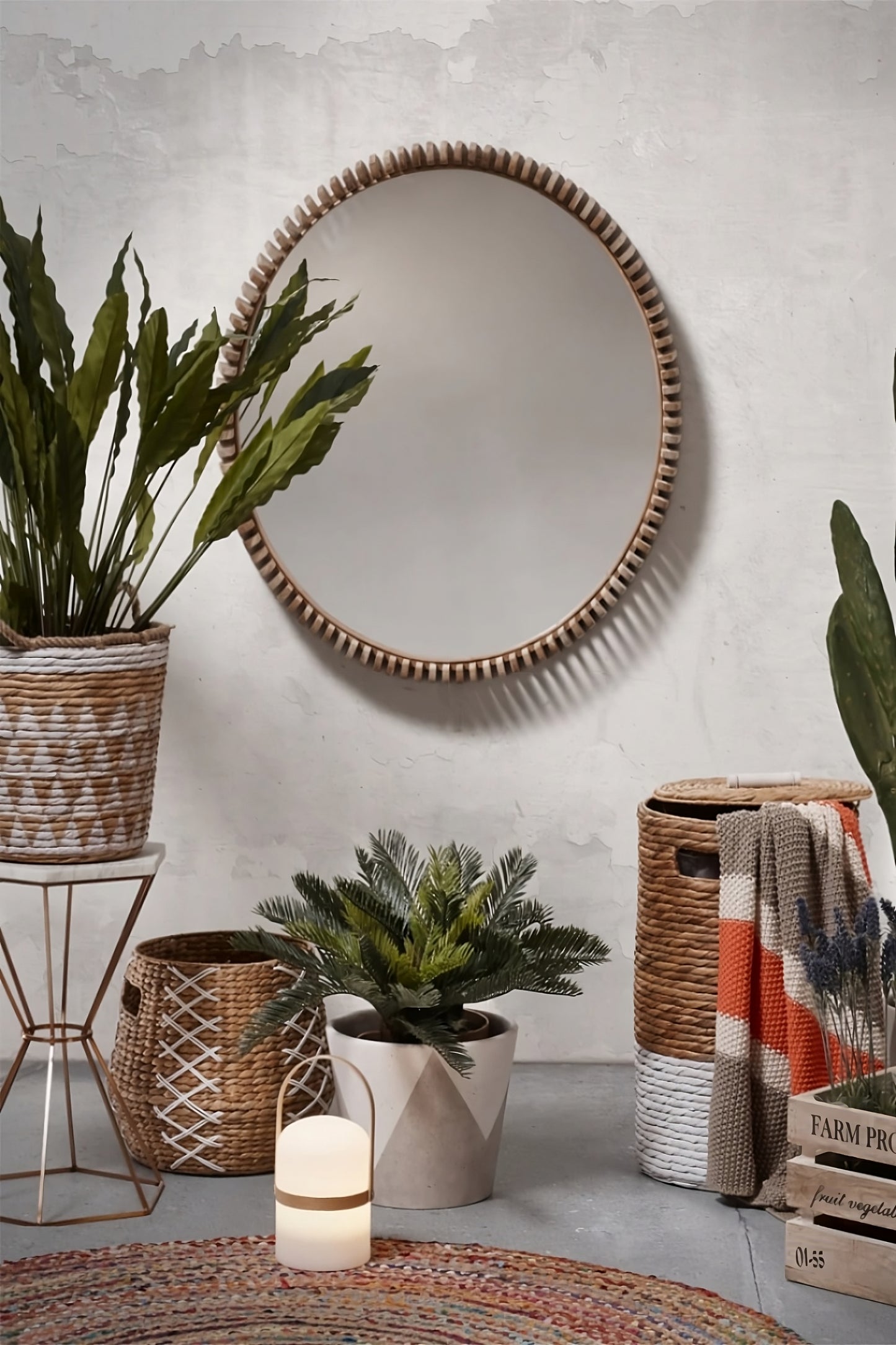White Woven Laundry Basket Set | La Forma Mast