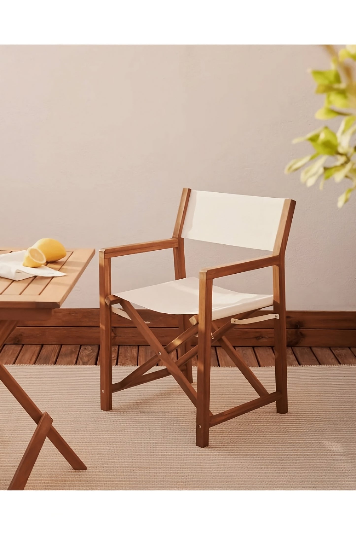 Acacia Frame Folding Outdoor Chair (2) | La Forma Thianna