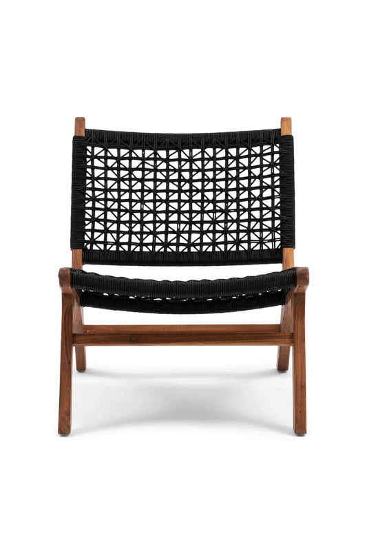 Black Rope Outdoor Lounge Chair | Rivièra Maison El Nido