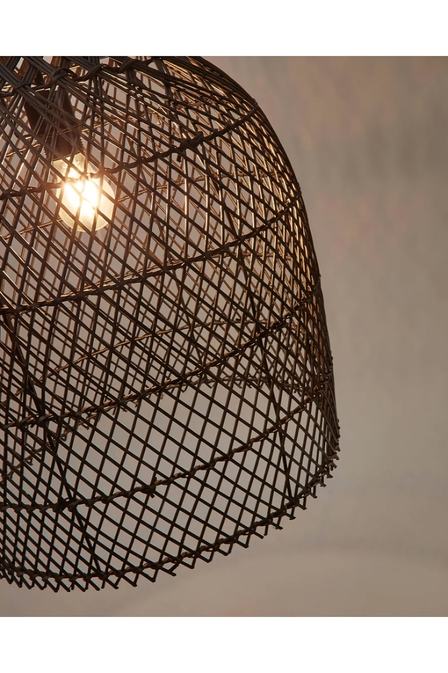 Lampu Plafon Rotan Kisi Hitam | La Forma Domitila 