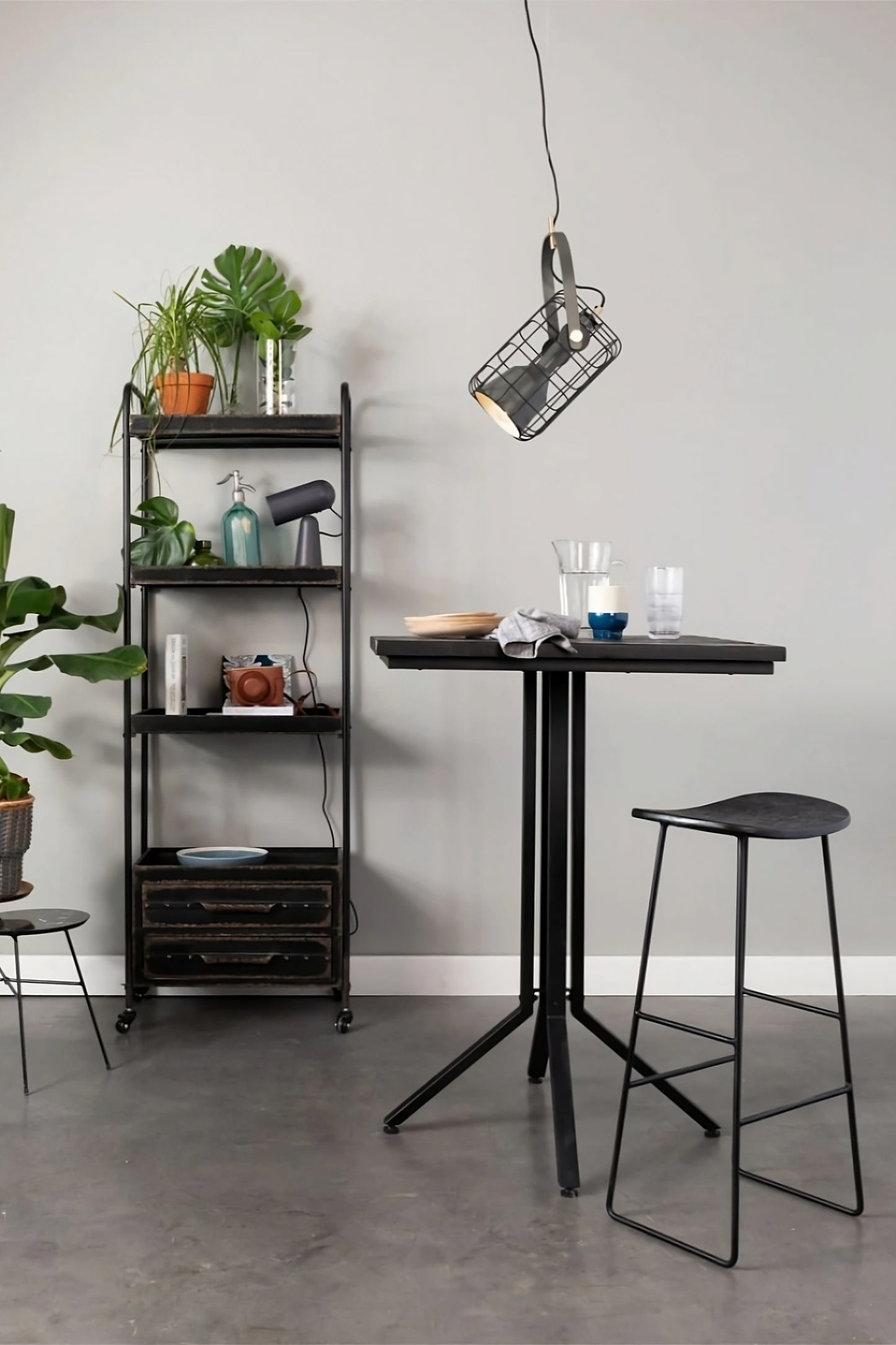 Black Square Teak Bar Table | DF Maze