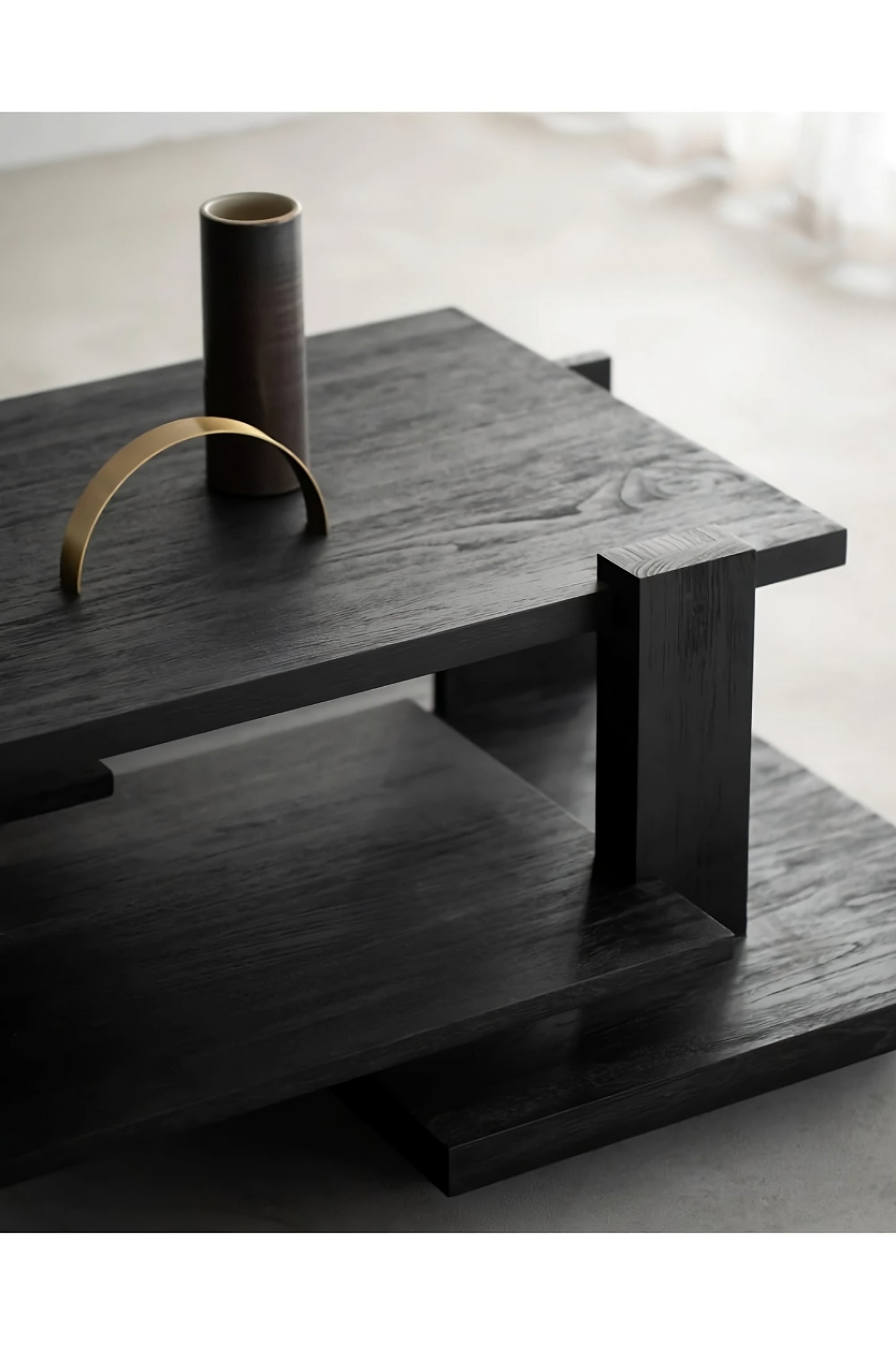 Black Teak Architectural Coffee Table | Ethnicraft Abstract