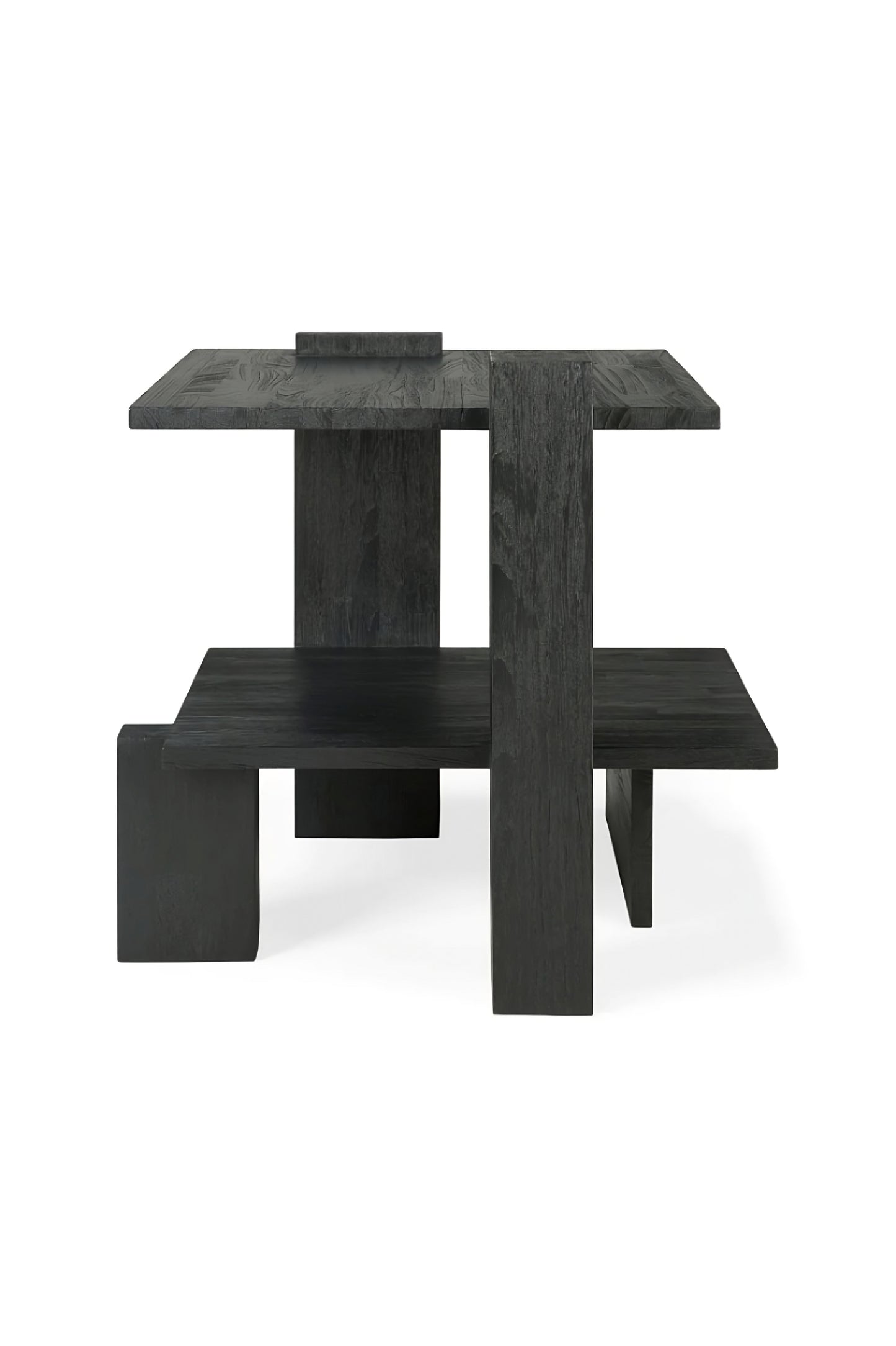 Black Teak Architectural Side Table | Ethnicraft Abstract