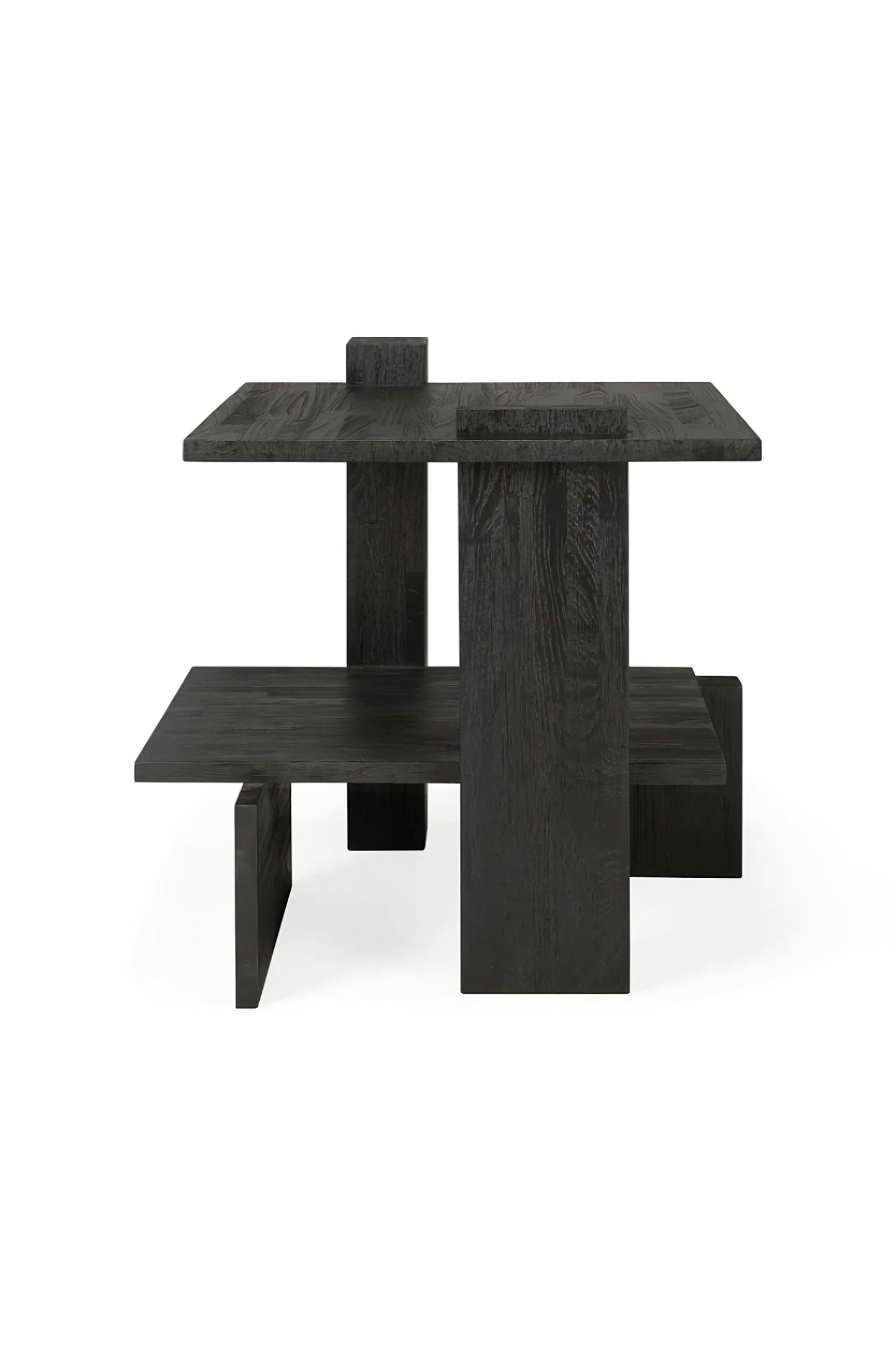 Black Teak Architectural Side Table | Ethnicraft Abstract