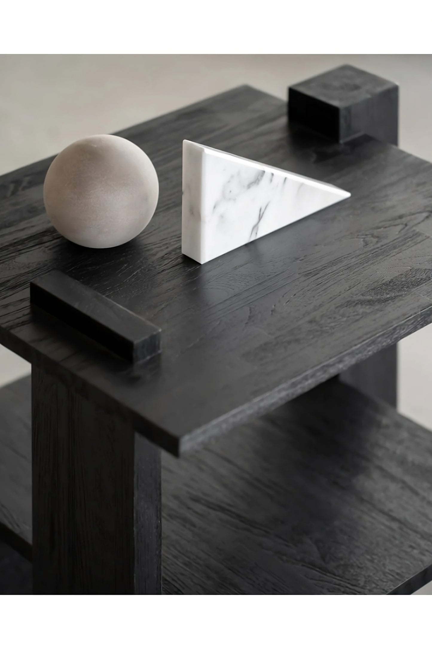 Black Teak Architectural Side Table | Ethnicraft Abstract