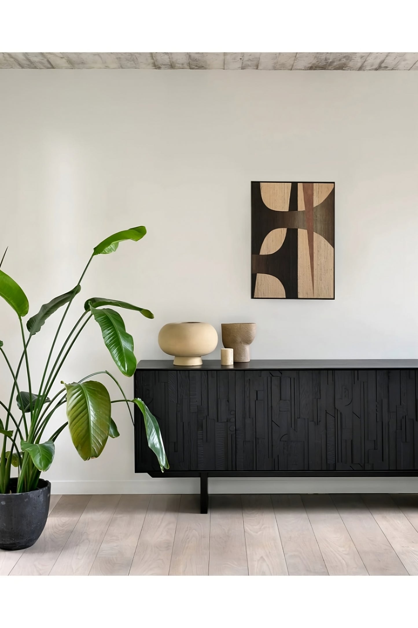 Black Teak Industrial Sideboard | Ethnicraft Mosaic