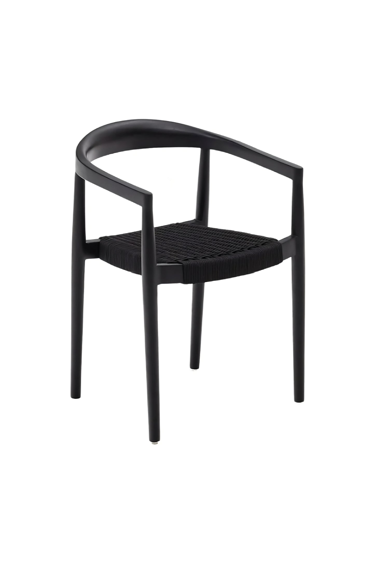 Black Teak Stackable Outdoor Chairs (4) | La Forma Ydalia