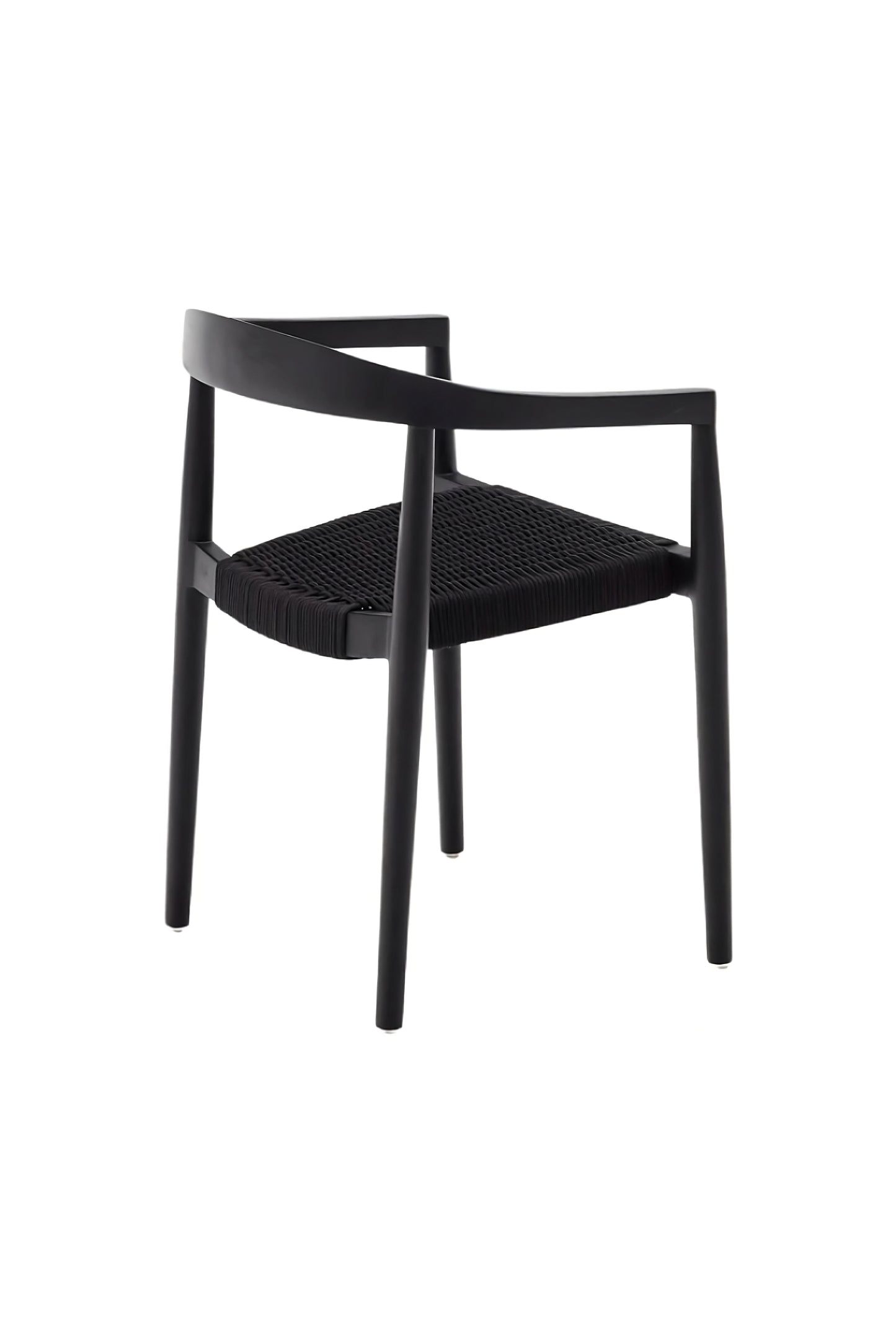 Black Teak Stackable Outdoor Chairs (4) | La Forma Ydalia