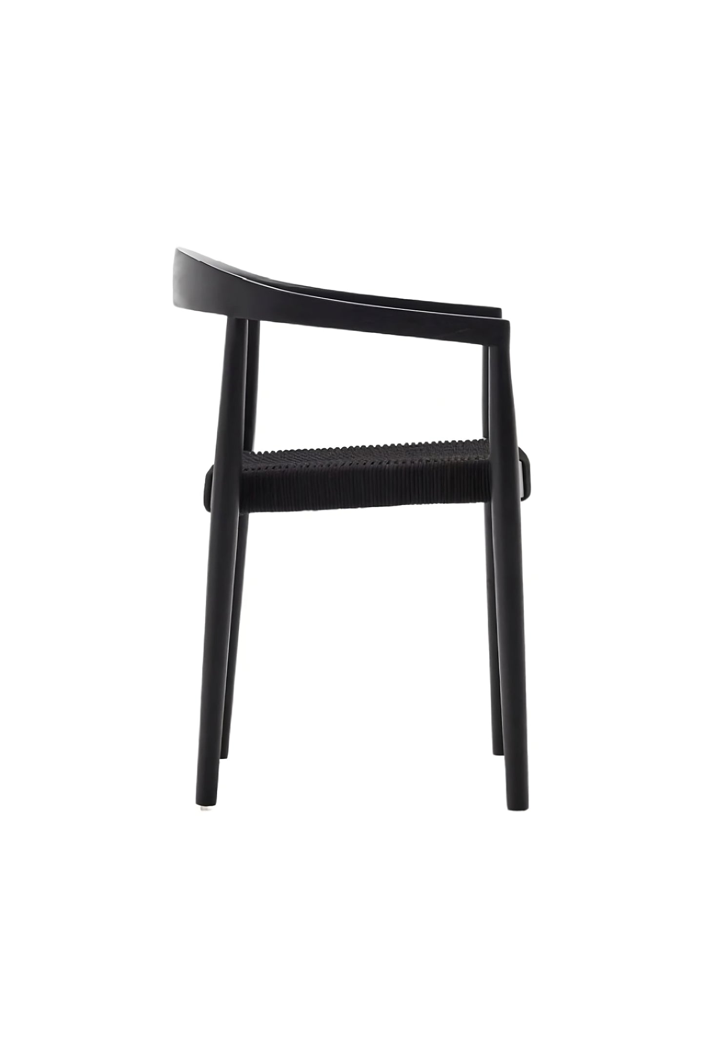 Black Teak Stackable Outdoor Chairs (4) | La Forma Ydalia