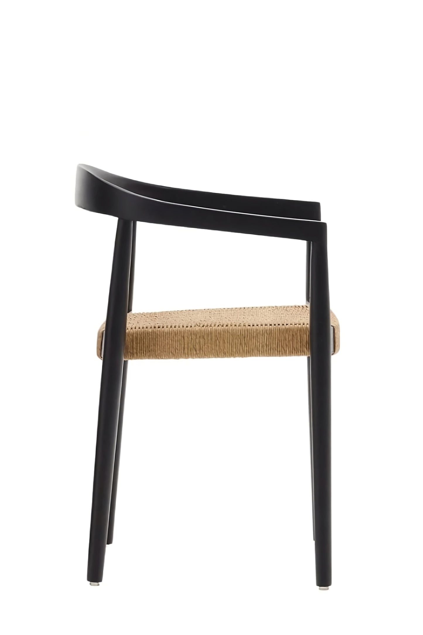 Black Teak Stackable Outdoor Chairs (4) | La Forma Ydalia