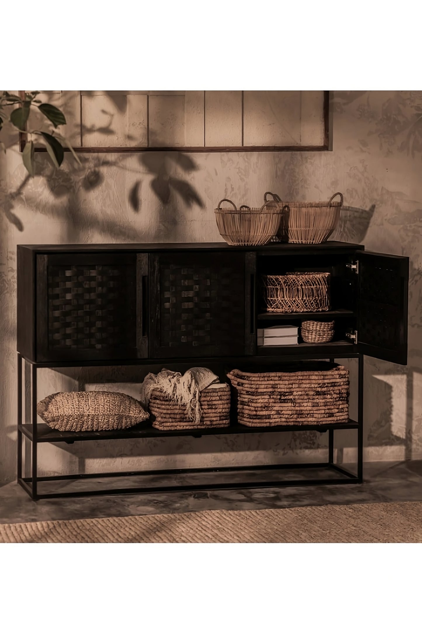 Black Wooden 3-Door High Dresser | dBodhi Karma