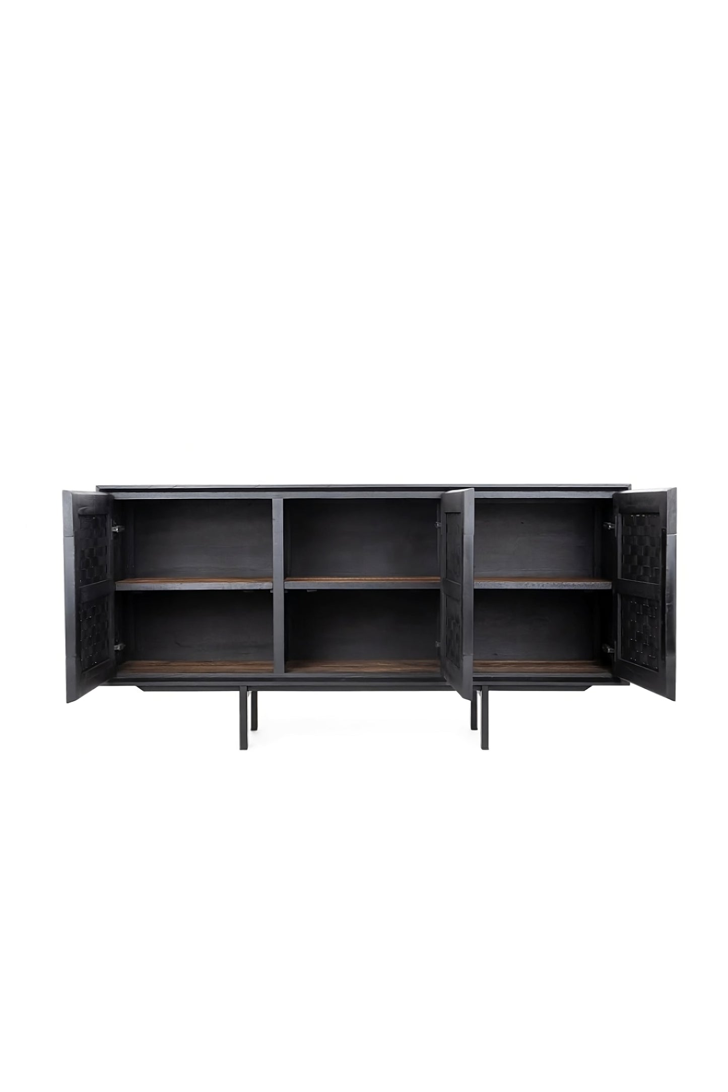 Black Wooden 3-Door Low Dresser | dBodhi Karma