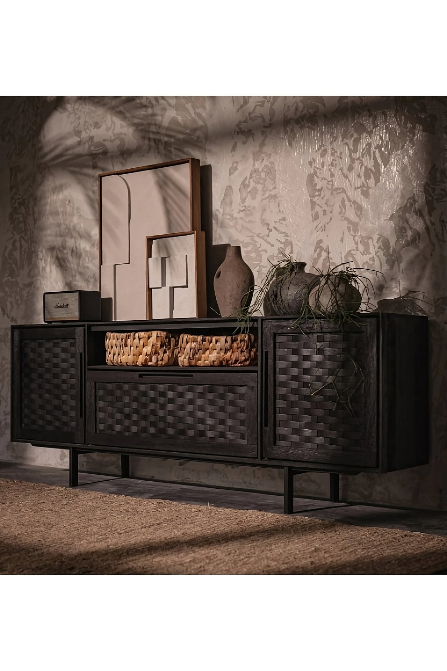 Black Wooden Industrial Low Dresser | dBodhi Karma