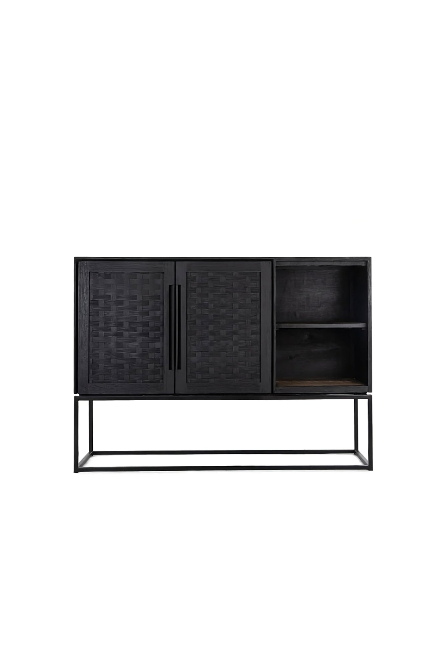 Black Woven Rattan 2-Door High Dresser | dBodhi Karma