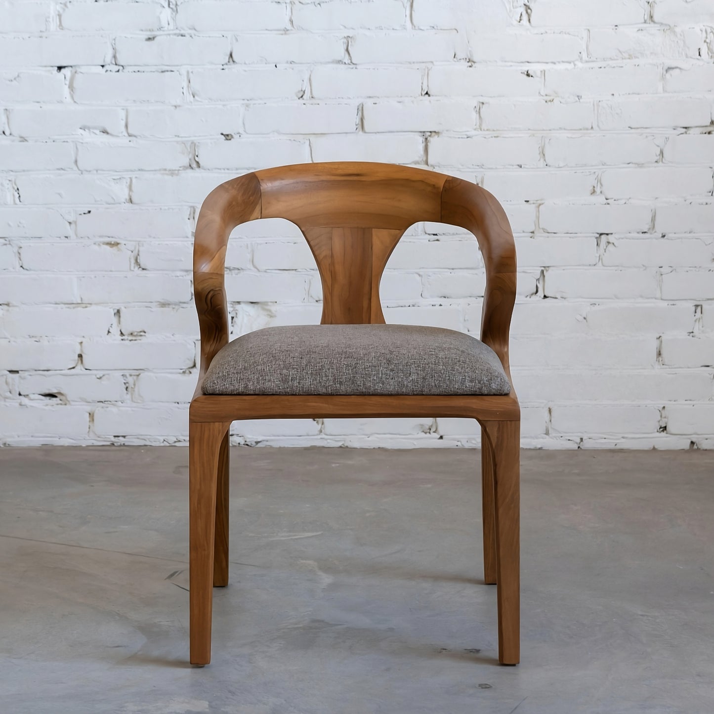 Chair with armrests Como Fabric Chocolate