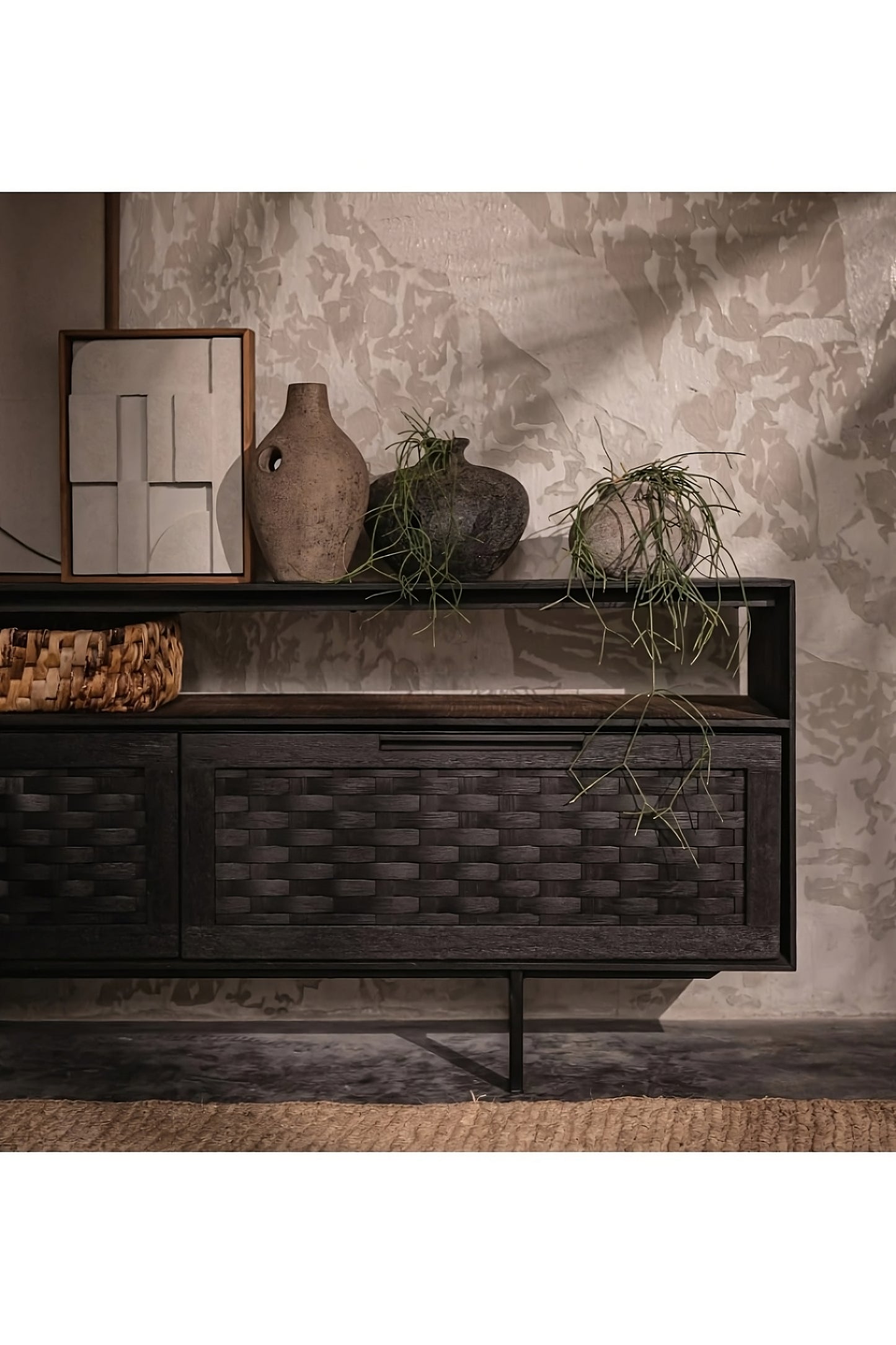 Charcoal Wooden 2-Drawer Low Dresser | dBodhi Karma