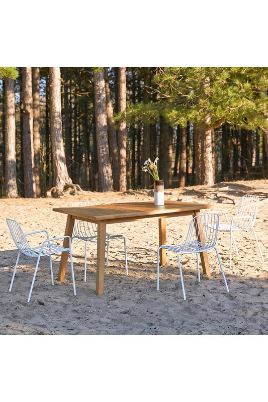 Classic Minimalist Teak Garden Table | Tikamoon Pamoa