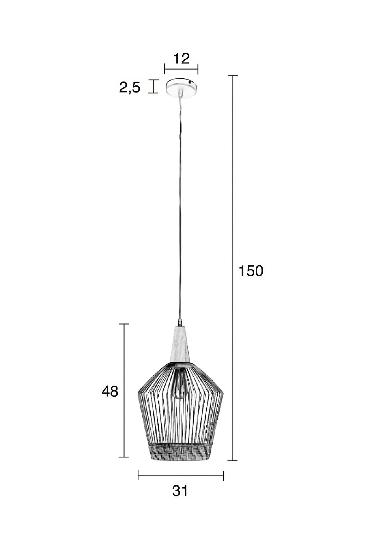 Gray Long Cage Pendant Lamp | Zuiver Birdy